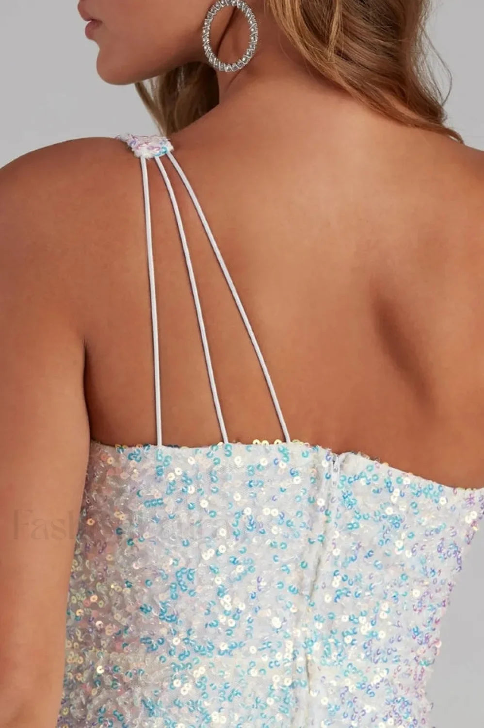 Lyla Formal Stylish One-Shoulder Sequin Dress