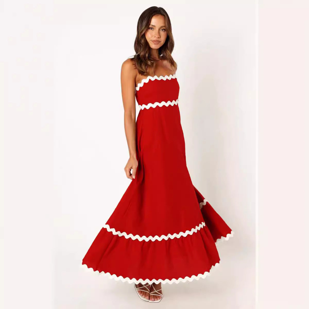 Nora Luxe Contrast Long Capri Dress Evening Wear Edit