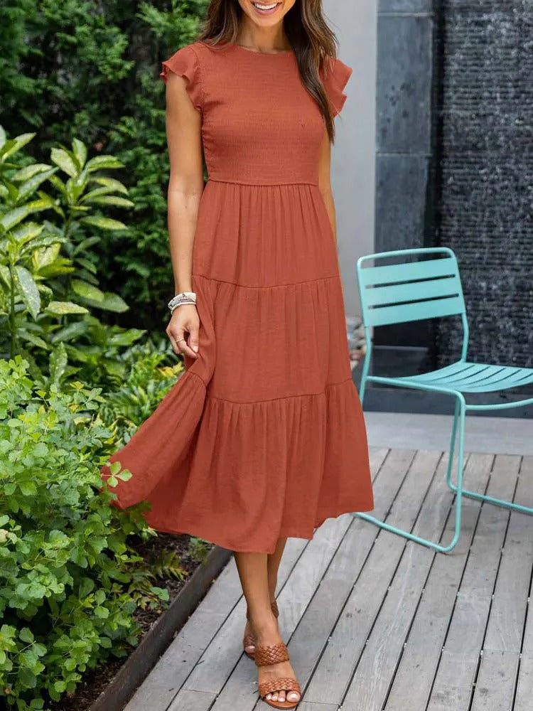 Carolina Effortless Dress Gathered Bust Chic Silhouette Collection
