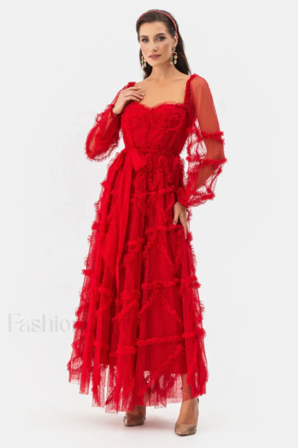 Maryam Sweetheart Stylish Belted Maxi Dress