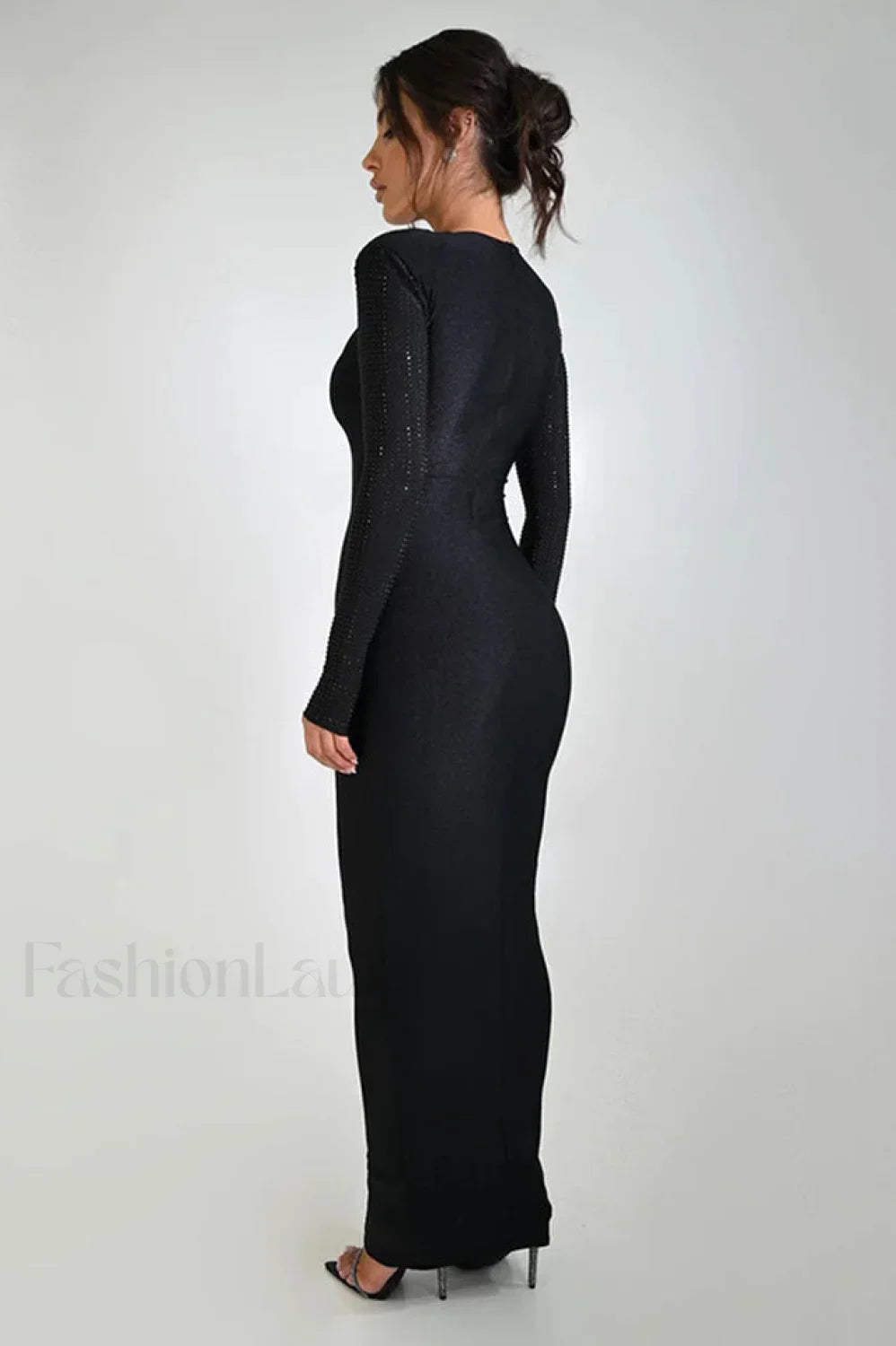 Megan Long Stylish Sleeve Patchwork Dress