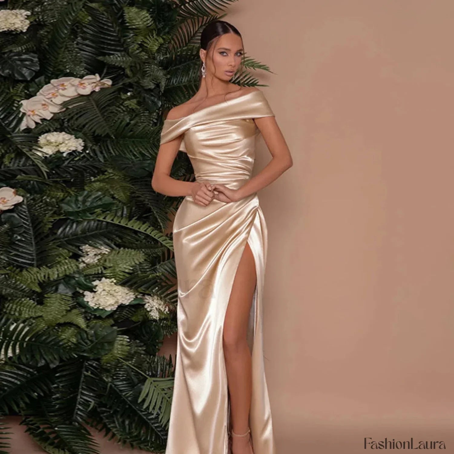 Mercerized One Shoulder Dress with Classic Everyday Styling