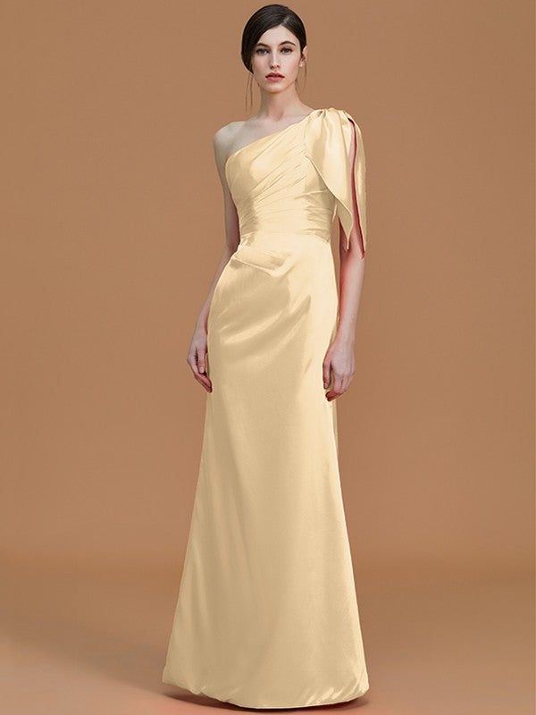 Mermaid Gorgeous One-Shoulder Sleeveless Ruched Satin Bridesmaid Dresses