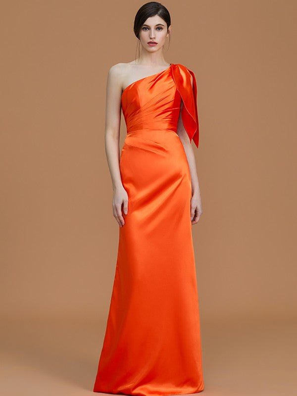 Mermaid Gorgeous One-Shoulder Sleeveless Ruched Satin Bridesmaid Dresses