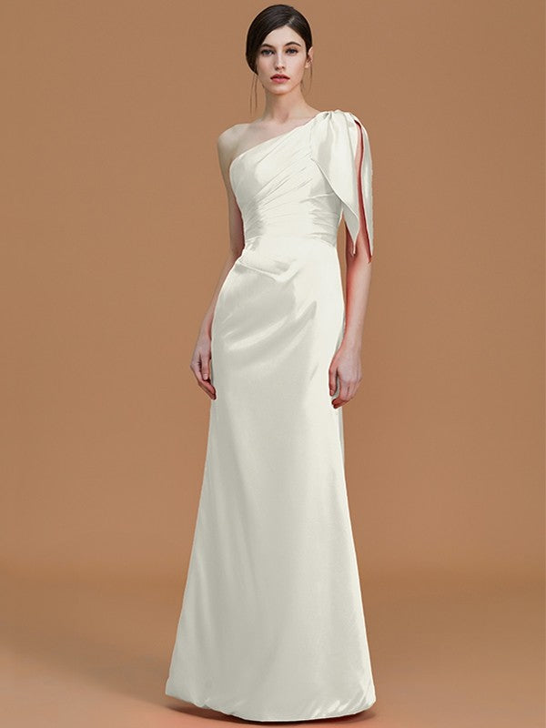 Mermaid Gorgeous One-Shoulder Sleeveless Ruched Satin Bridesmaid Dresses