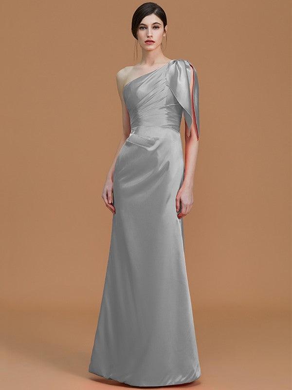 Mermaid Gorgeous One-Shoulder Sleeveless Ruched Satin Bridesmaid Dresses