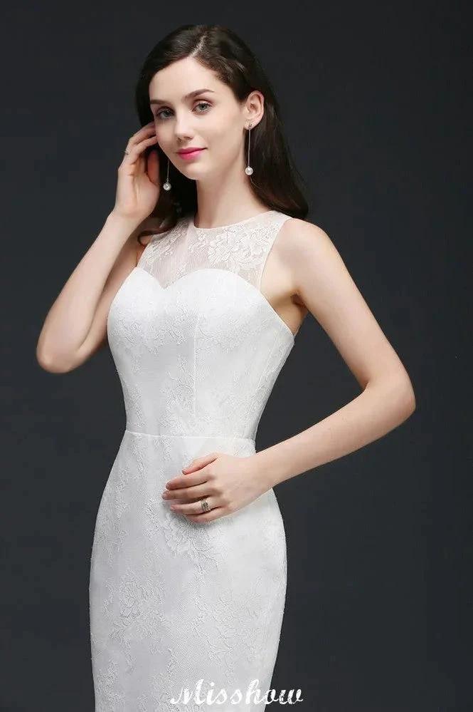 Mermaid Sweep Train Lace New Arrival Wedding Dresses with Buttons (ZD16611)