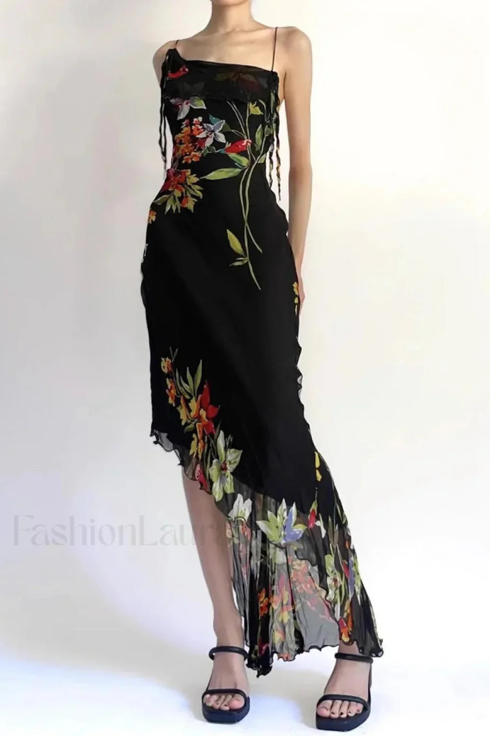 Mesh Stitching Irregular Dress with Elegant Everyday Styling