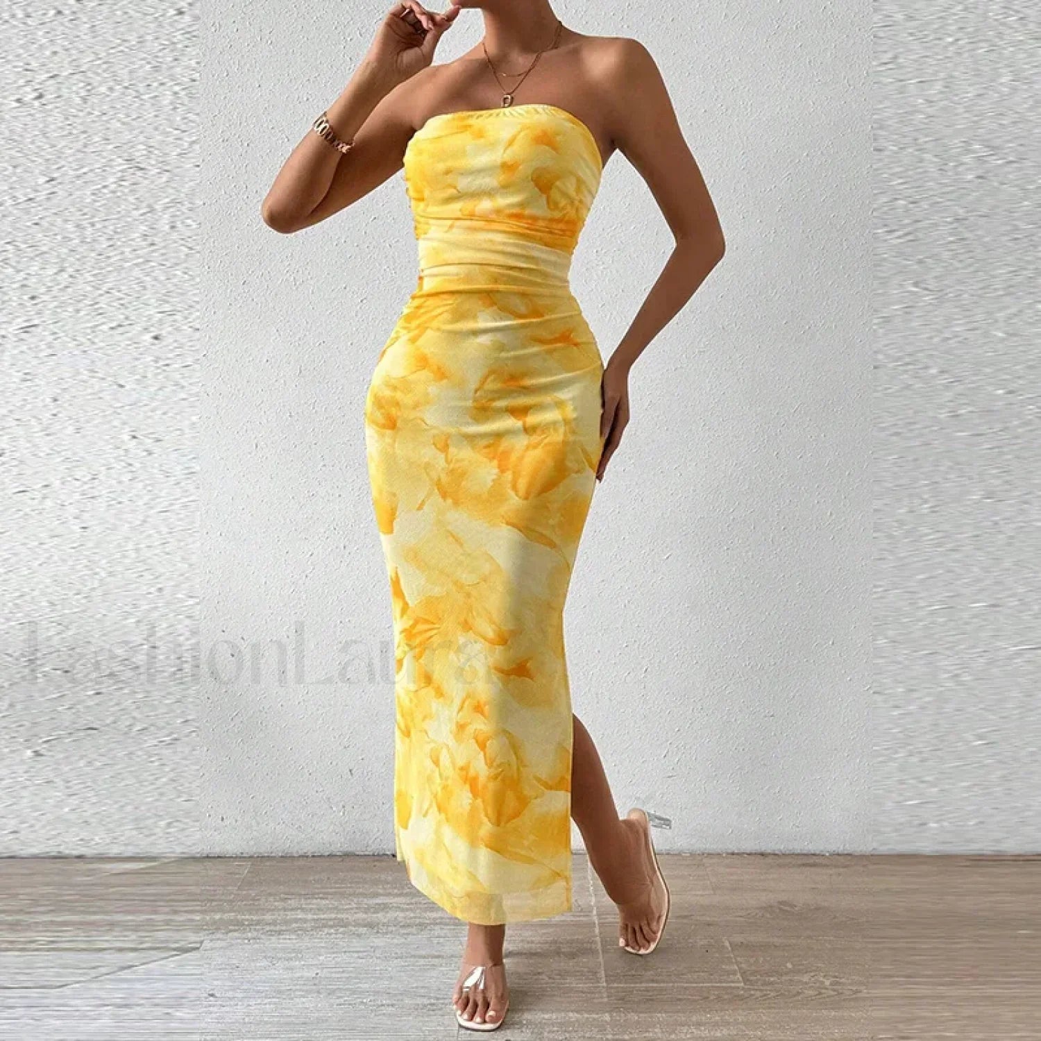 Mesh Wrap Split Classic Dress for Modern Casual Wear Boutique Fashion Style