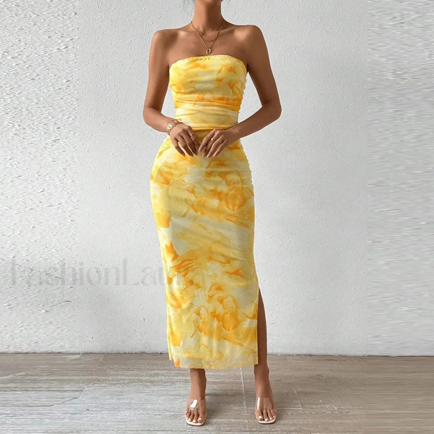 Mesh Wrap Split Classic Dress for Modern Casual Wear Boutique Fashion Style