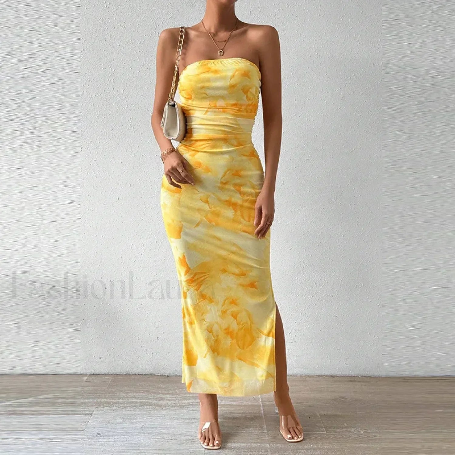 Mesh Wrap Split Classic Dress for Modern Casual Wear Boutique Fashion Style