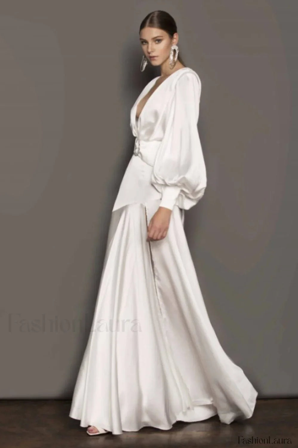 Michele Satin Stylish Formal Maxi Dress