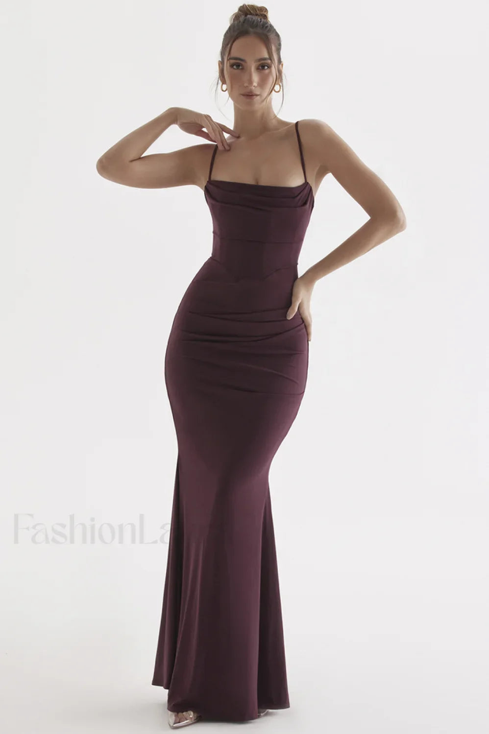 Milena Elegant Herringbone Dress