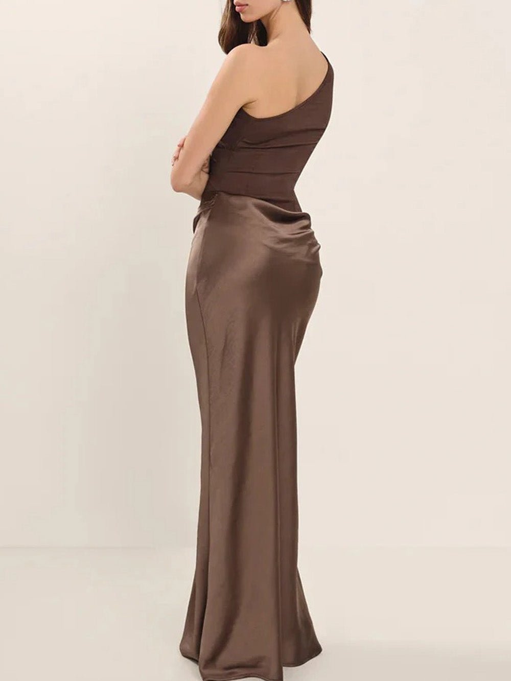 Mirabelle Satin One-Shoulder Gown