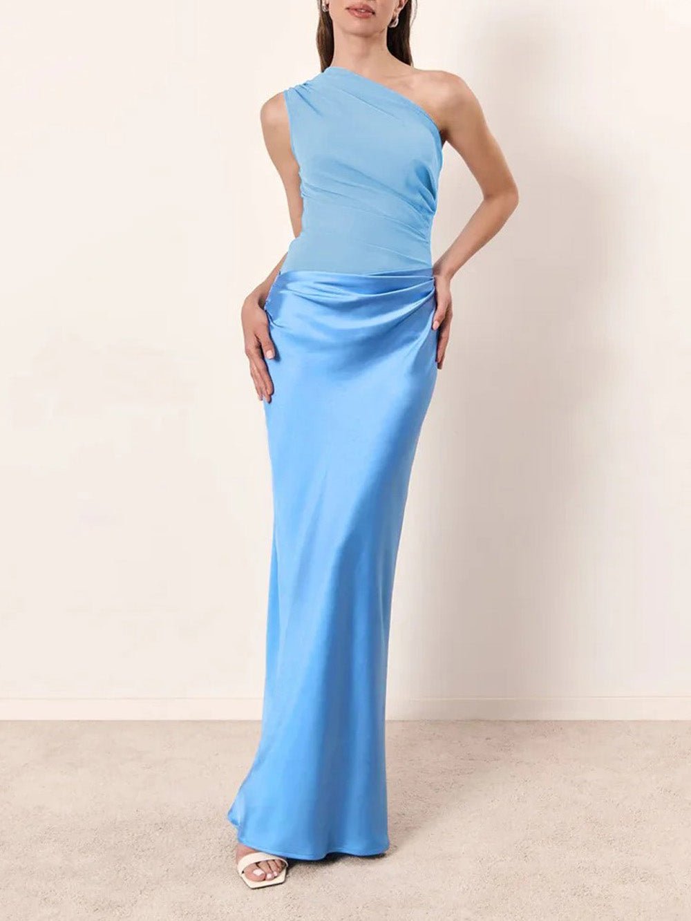 Mirabelle Satin One-Shoulder Gown