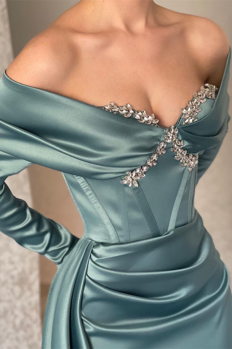 Modern Off-the-shoulder Long Sleeves Prom Dresses Mermaid Long With