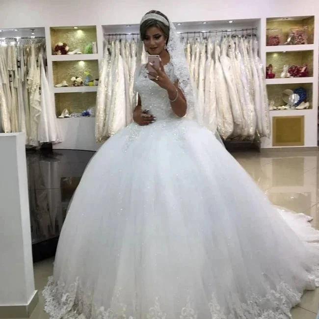 Modern wedding dresses with lace | Princess Wedding Dresses (ZD13907)