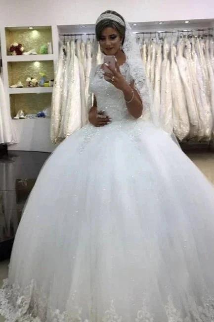 Modern wedding dresses with lace | Princess Wedding Dresses by misshow.com