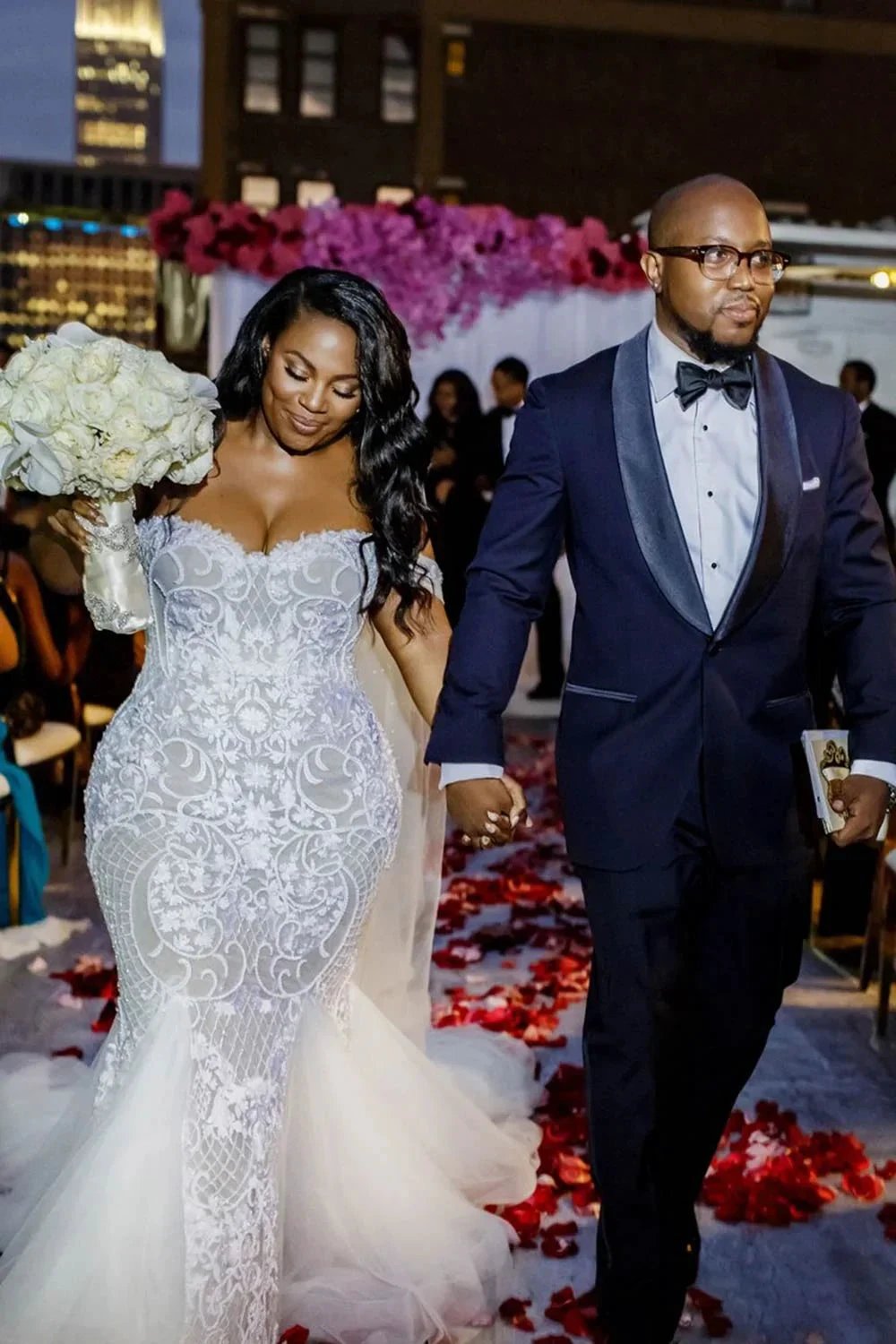 Modest Plus Size Long Mermaid Off-the-Shoulder Lace Wedding Dresses (ZD15837)