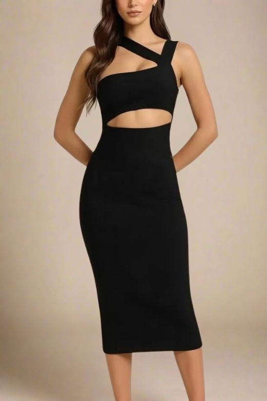 Molly Bandage Midi Dress - Classic Black