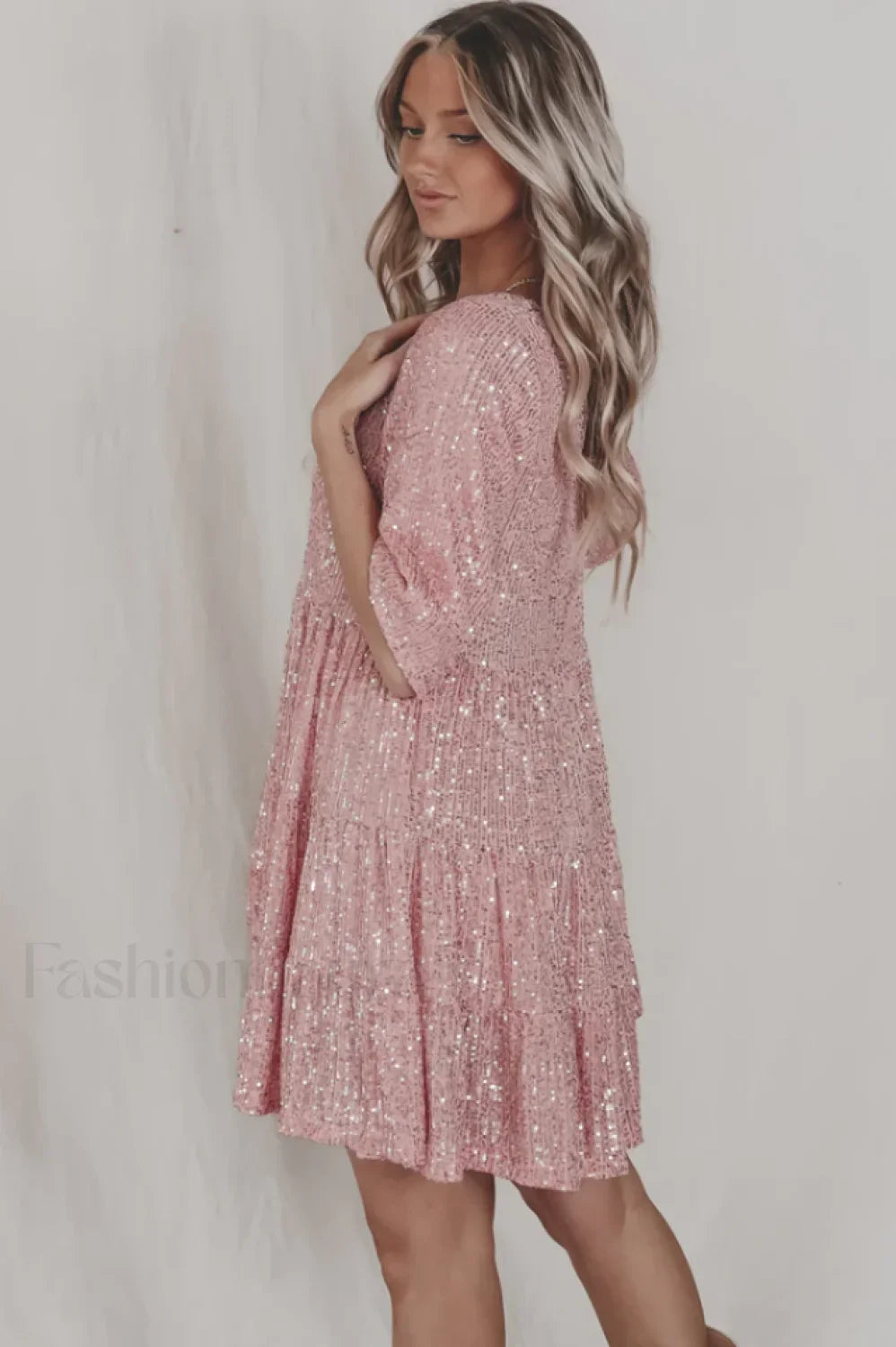My Queen Sequin Charming Baby Doll Dress