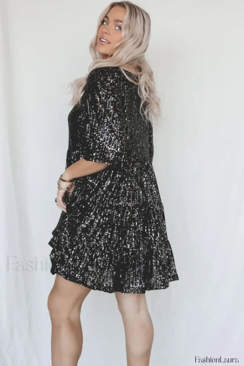 My Queen Sequin Charming Baby Doll Dress