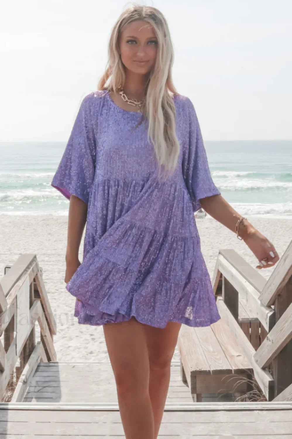 My Queen Sequin Charming Baby Doll Dress