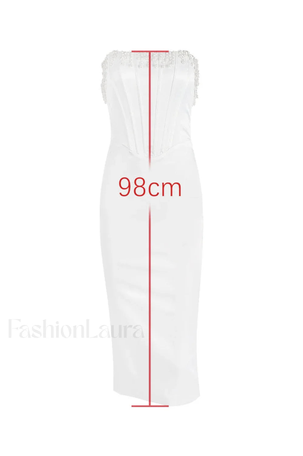 Nalita Vintage Cream Charming Beaded Strapless Dress
