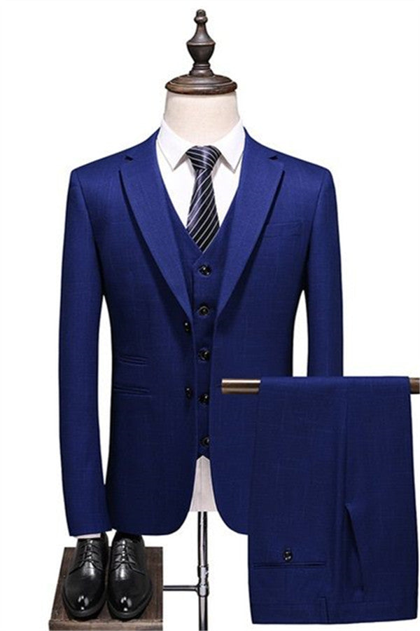 Navy Blue Simple Formal Tuxedo Slim-Fit Men Suits online