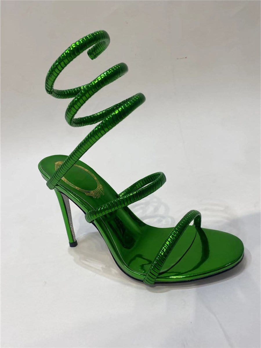 Nia Ankle Snake Strap Heel