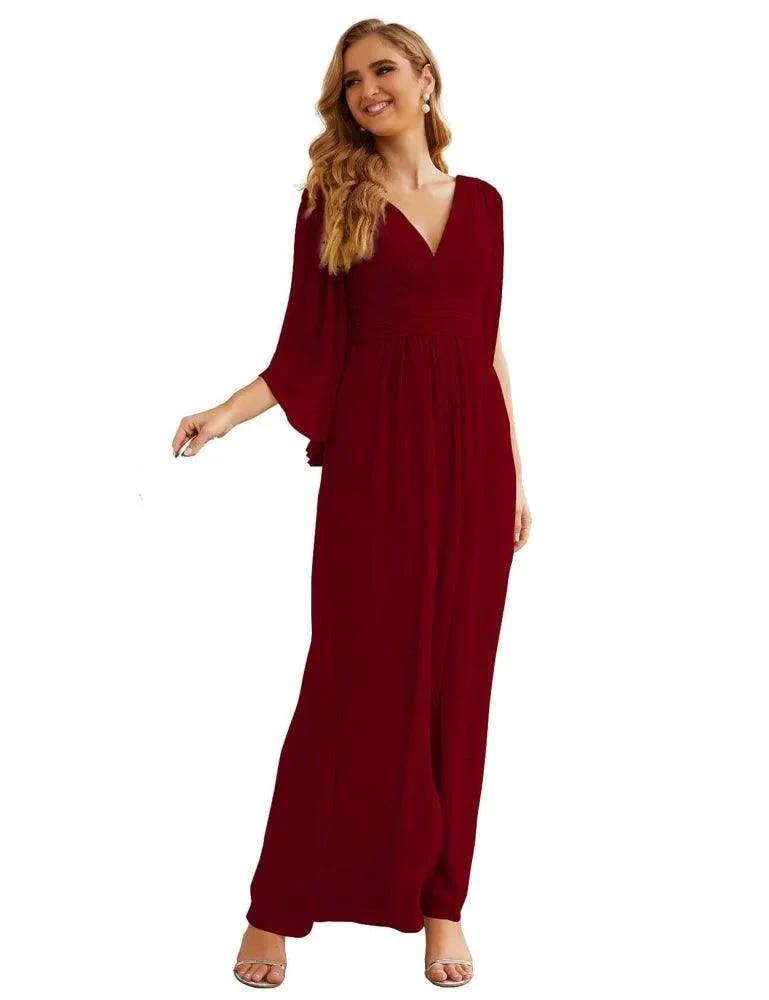 ZapDress Chiffon Bridesmaid Dresses with Split for Women Wedding Long Party Prom Gown Flutter Sleeve (ZD17034)