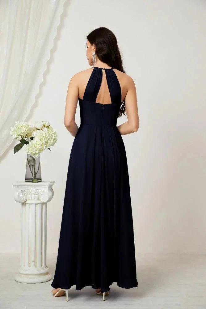 ZapDress Chiffon Halter Bridesmaid Dresses Long A-Line Formal Evening Dress 2805 (ZD16959)