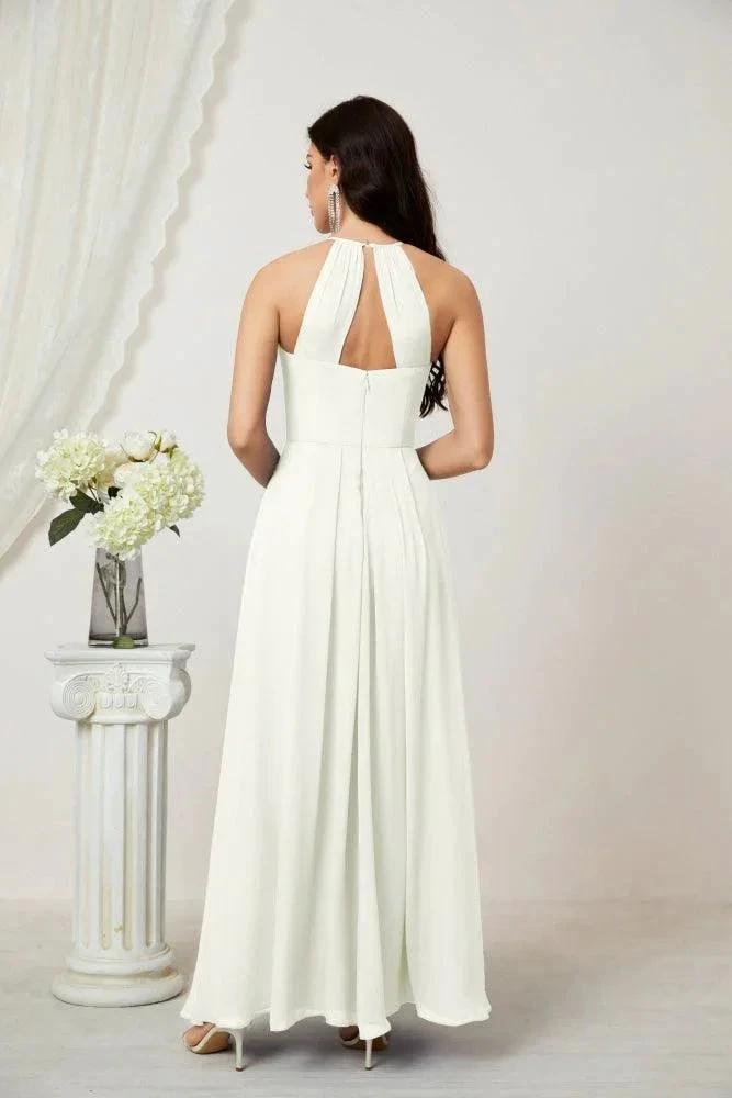 ZapDress Chiffon Halter Bridesmaid Dresses Long A-Line Formal Evening Dress 2805 (ZD16959)