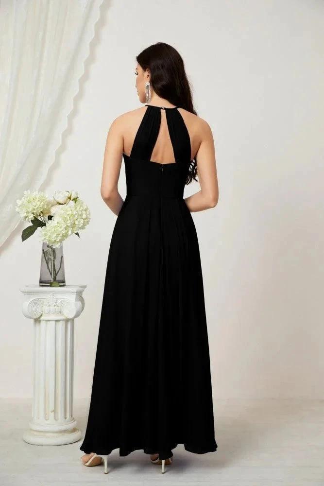 ZapDress Chiffon Halter Bridesmaid Dresses Long A-Line Formal Evening Dress 2805 (ZD16959)
