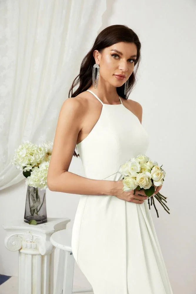 ZapDress Chiffon Halter Bridesmaid Dresses Long A-Line Formal Evening Dress 2805 (ZD16959)