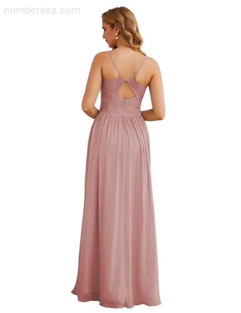 ZapDress Spaghetti Strap Bridesmaid Dresses Long Formal Party Prom Gowns 28060 (ZD17043)
