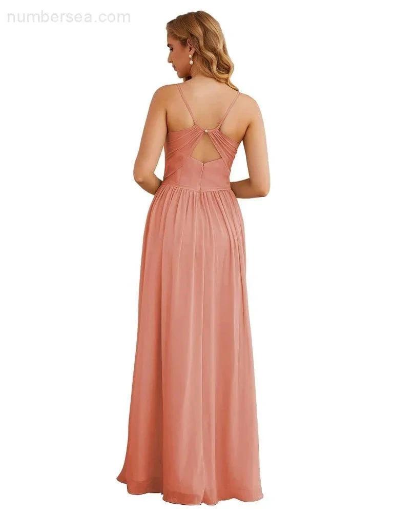 ZapDress Spaghetti Strap Bridesmaid Dresses Long Formal Party Prom Gowns 28060 (ZD17043)