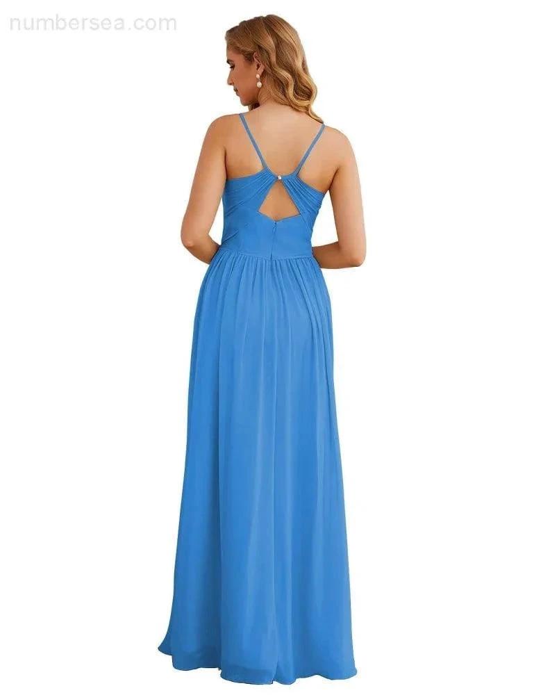ZapDress Spaghetti Strap Bridesmaid Dresses Long Formal Party Prom Gowns 28060 (ZD17043)