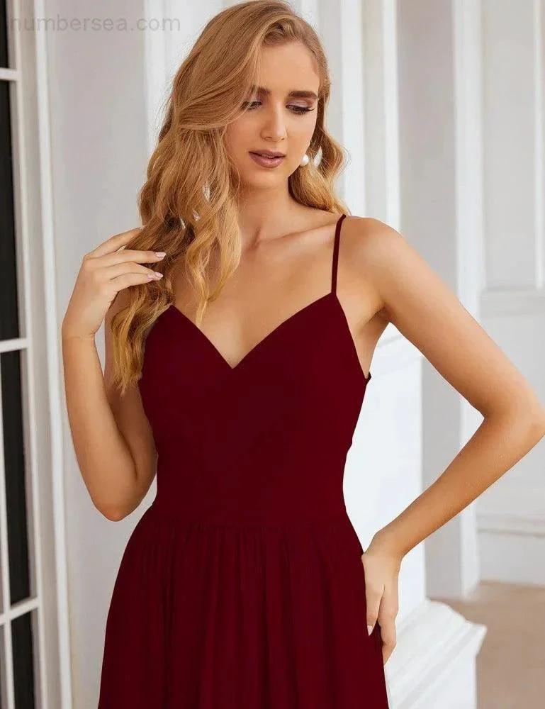 ZapDress Spaghetti Strap Bridesmaid Dresses Long Formal Party Prom Gowns 28060 (ZD17043)