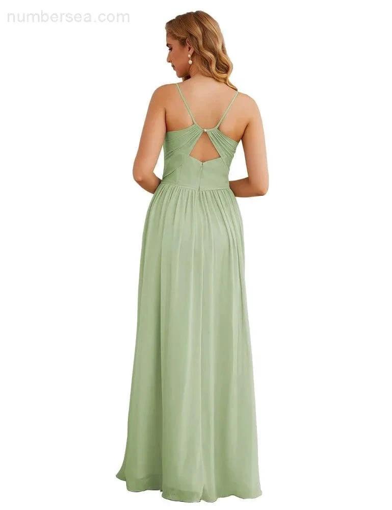 ZapDress Spaghetti Strap Bridesmaid Dresses Long Formal Party Prom Gowns 28060 (ZD17043)