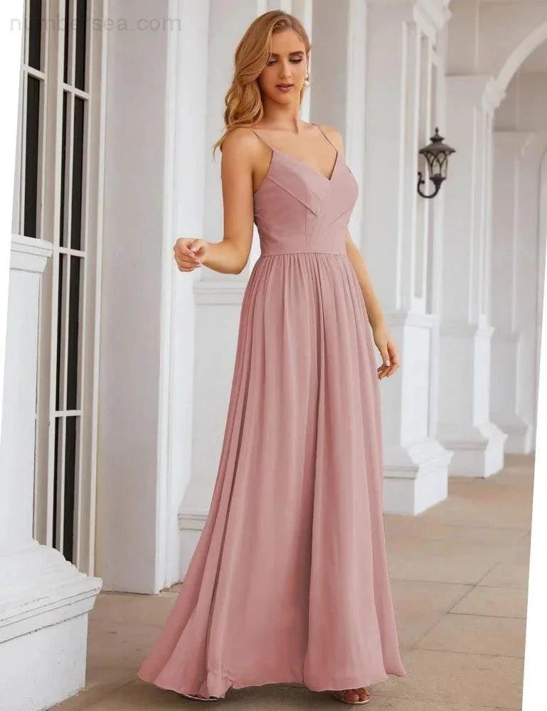 ZapDress Spaghetti Strap Bridesmaid Dresses Long Formal Party Prom Gowns 28060 (ZD17043)