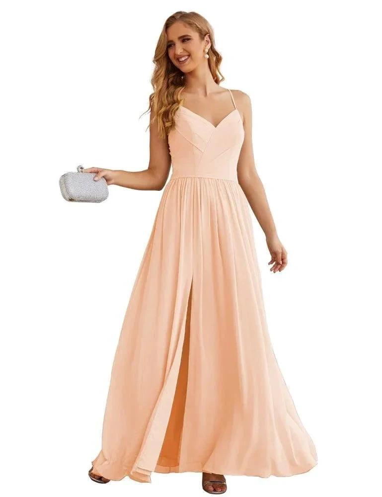 Numbersea Spaghetti Strap Bridesmaid Dresses Long Formal Party Prom Gowns 28060 by numbersea
