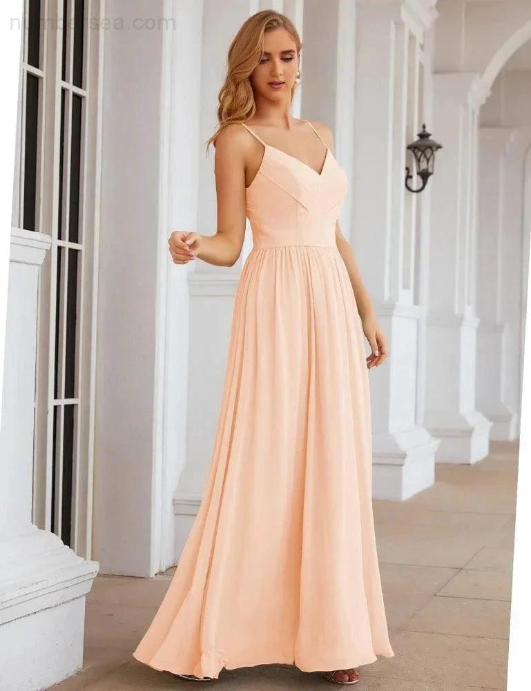 ZapDress Spaghetti Strap Bridesmaid Dresses Long Formal Party Prom Gowns 28060 (ZD17043)