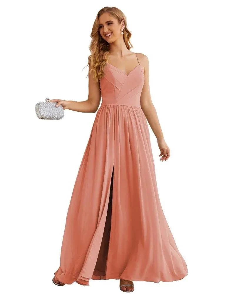 Numbersea Spaghetti Strap Bridesmaid Dresses Long Formal Party Prom Gowns 28060 by numbersea
