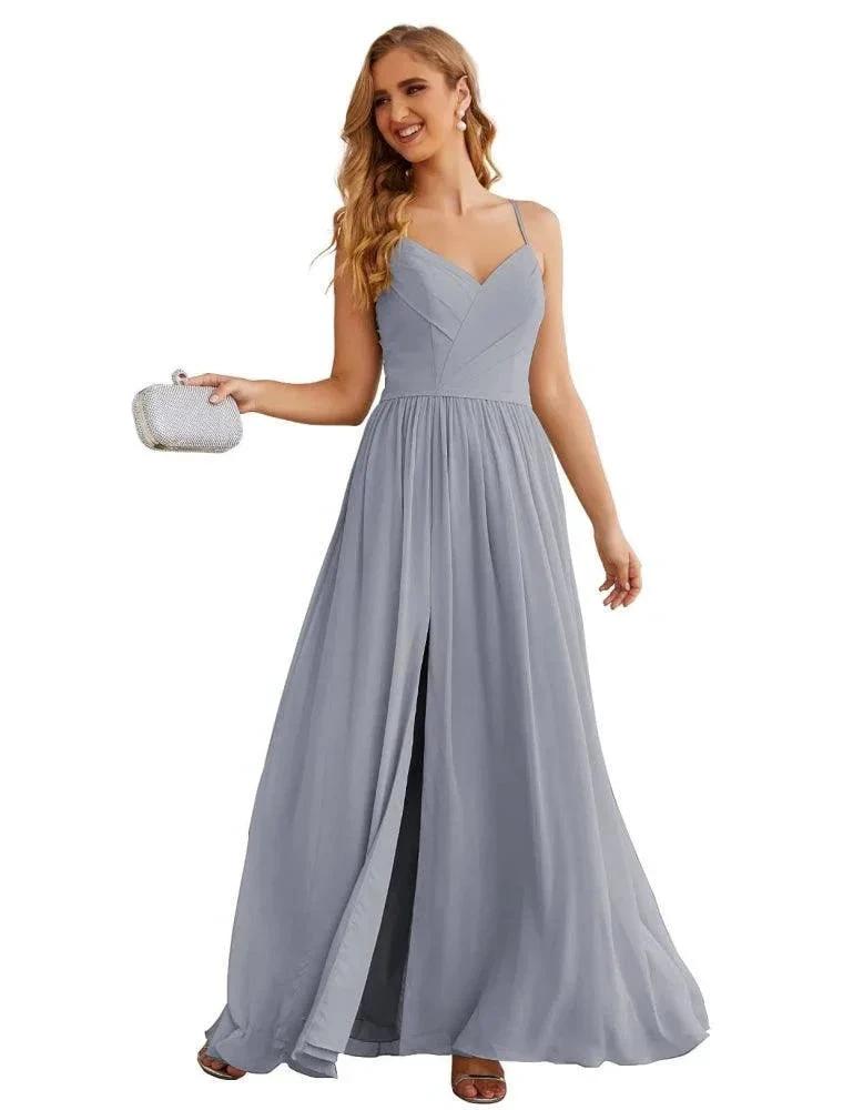 Numbersea Spaghetti Strap Bridesmaid Dresses Long Formal Party Prom Gowns 28060 by numbersea