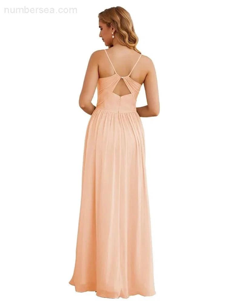 ZapDress Spaghetti Strap Bridesmaid Dresses Long Formal Party Prom Gowns 28060 (ZD17043)