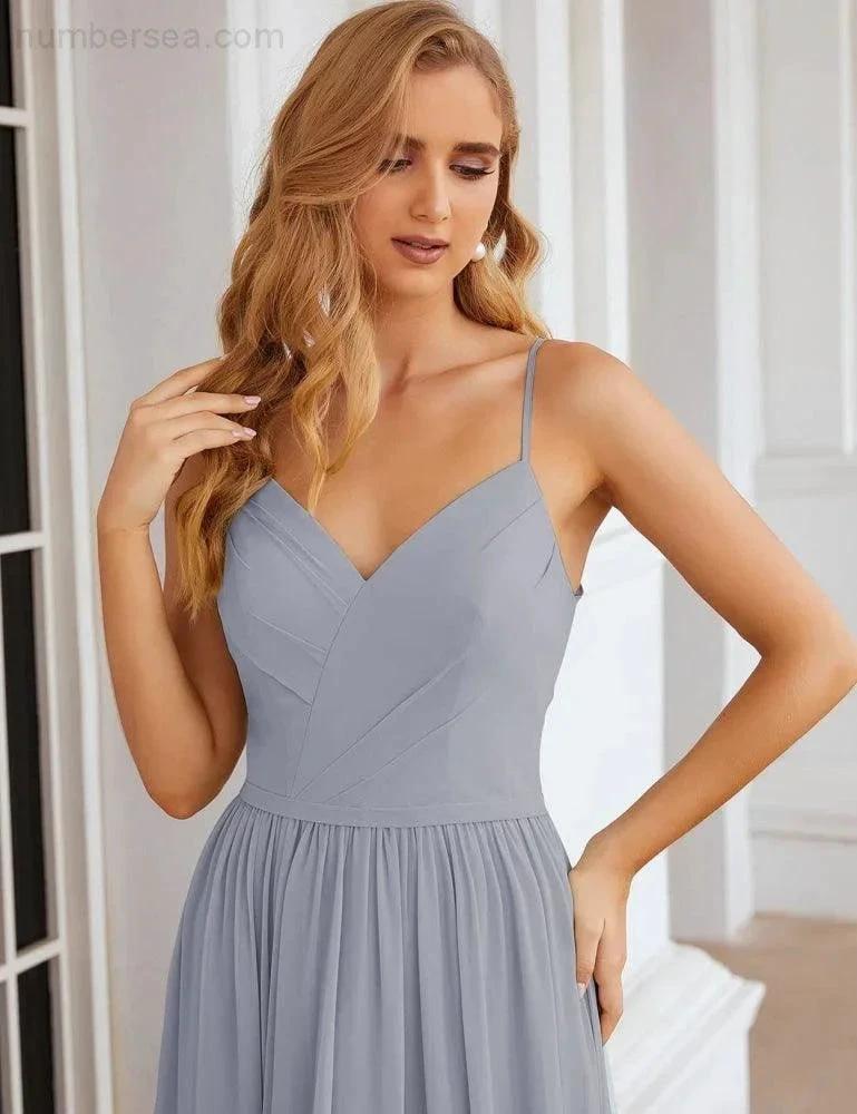 ZapDress Spaghetti Strap Bridesmaid Dresses Long Formal Party Prom Gowns 28060 (ZD17043)