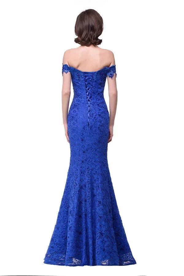 Off-the-shoulder Floor-length Lace Mermaid Bridesmaid Dresses (ZD13133)