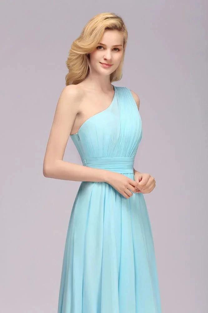 One Shoulder A-line Hi-lo Chiffon Bridesmaid Dresses for Women (ZD12960)