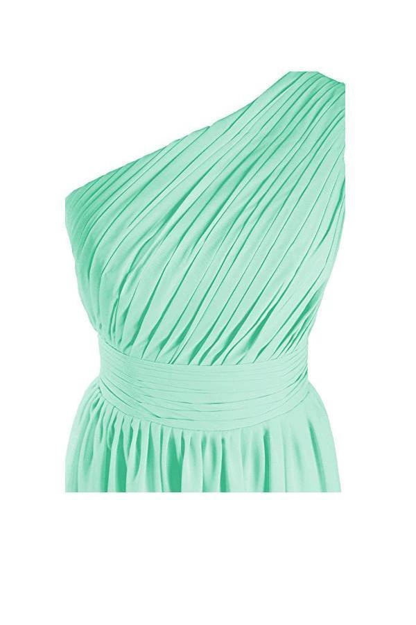 One Shoulder Bridesmaid Dresses Chiffon Prom Evening Dress (ZD13186)